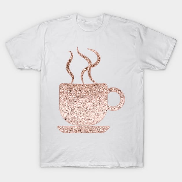 Sparkling rose gold coffee mug T-Shirt by RoseAesthetic